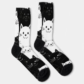 Schwarzweißkatzen Socken (Rechts)
