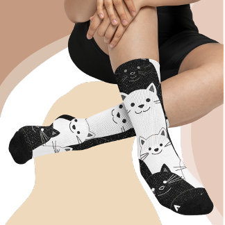Schwarzweißkatzen Socken