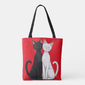 Schwarzweißkatzen Tasche (Rückseite)