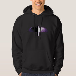 Schwarzweißkeile, Lila Hoodie