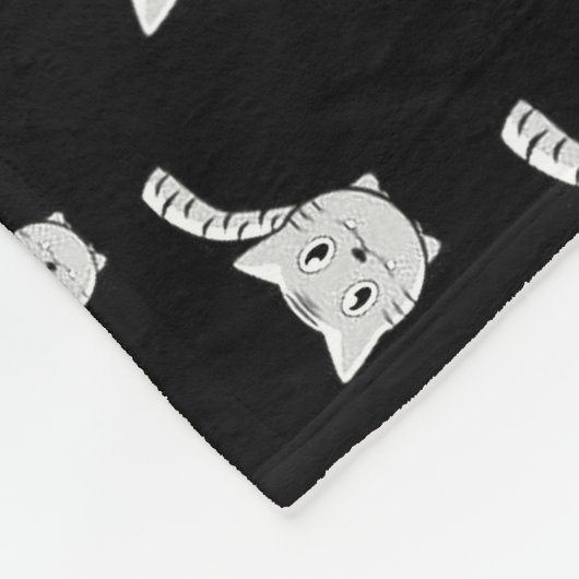 Schwarzweißkittmuster Fleecedecke (Ecke)