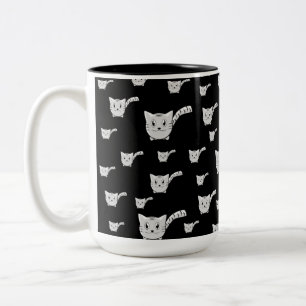 Schwarzweißkittmuster Zweifarbige Tasse