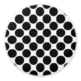 Schwarzweißknöpfe Polka dot Keramik Knock Keramikknauf