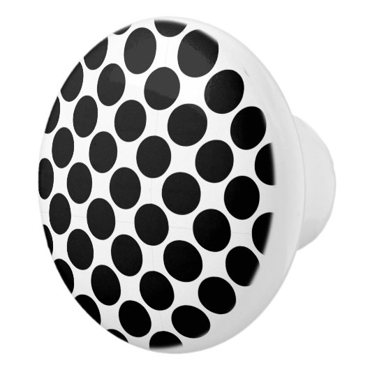 Schwarzweißknöpfe Polka dot Keramik Knock Keramikknauf (Rechts)