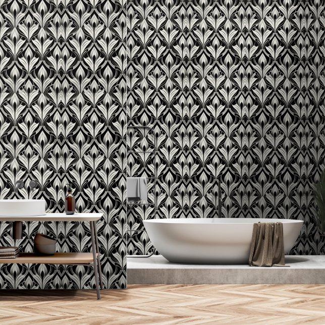 Schwarzweißkontrast Tapete (Badezimmer)