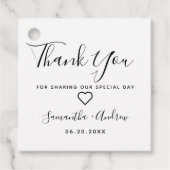 Schwarzweißkraft Dank Hochzeit Geschenkanhänger (Vorderseite)