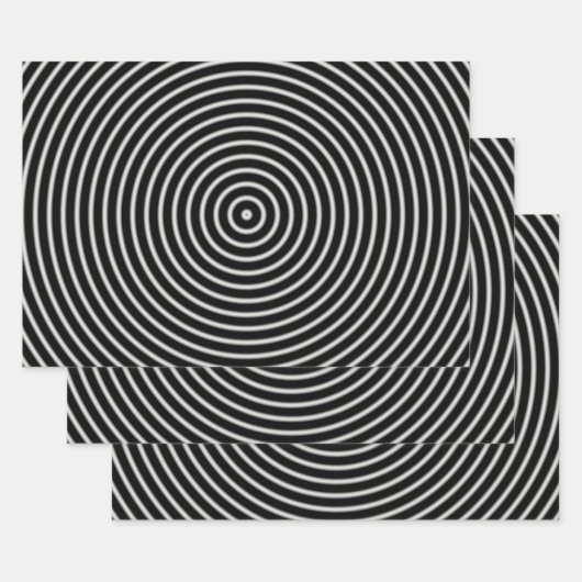 Schwarzweißkreise Geschenkpapier Set (Set)