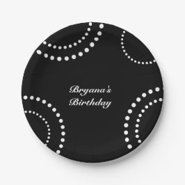 Schwarzweißkreise Modernes Party Pappteller