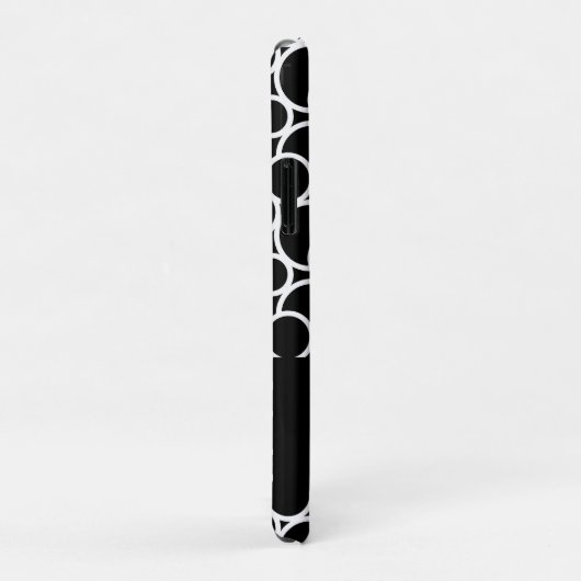 Schwarzweißkreismuster mit Monogramm Case-Mate iPhone Hülle (Hinten/Rechts)