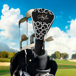 Schwarzweißkreismuster mit Monogramm Golf Headcover