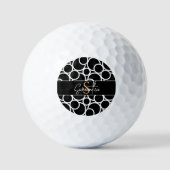 Schwarzweißkreismuster mit Monogramm Golfball (Vorderseite)