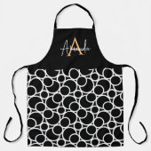 Schwarzweißkreismuster mit Monogramm Schürze (Vorderseite)