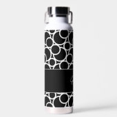 Schwarzweißkreismuster mit Monogramm Trinkflasche (Vorne)