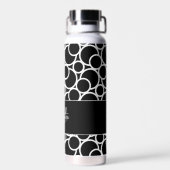 Schwarzweißkreismuster mit Monogramm Trinkflasche (Rückseite)