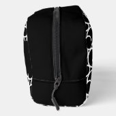 Schwarzweißkreismuster mit Monogramm Waschbeutel (Rechts)