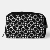 Schwarzweißkreismuster mit Monogramm Waschbeutel (Rückseite)