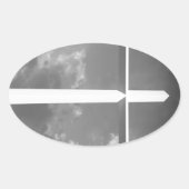 Schwarzweißkreuz Ovaler Aufkleber (Vorderseite)