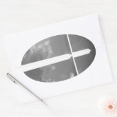 Schwarzweißkreuz Ovaler Aufkleber (Umschlag)