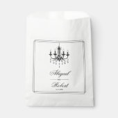 Schwarzweißkronleuchter Altes Geld Hochzeit Geschenktütchen (Vorderseite)