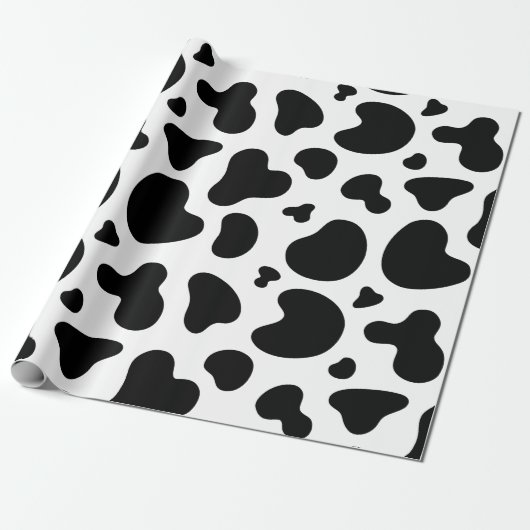 Schwarzweißkuh Print Birthday Wrapping Paper Geschenkpapier (Ungerollt)