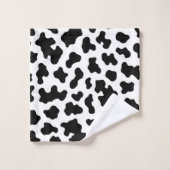 Schwarzweißkuhausdruck Badhandtuch Set (Waschlappen)