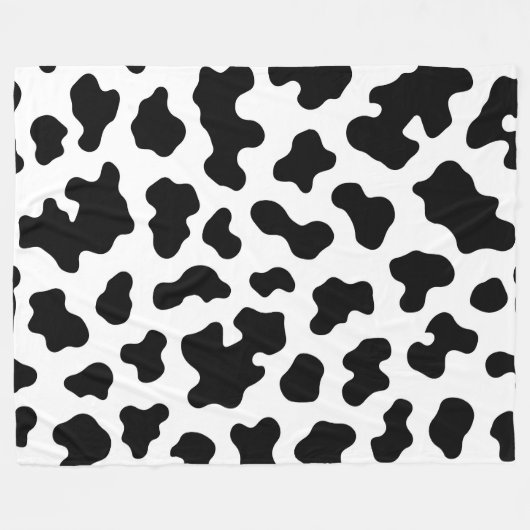 Schwarzweißkuhausdruck Fleecedecke (Vorderseite (Horizontal))