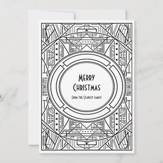 Schwarzweißkunst Deko Frohe Weihnachten (Vorderseite)