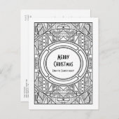 Schwarzweißkunst Deko Frohe Weihnachten Postkarte (Vorne/Hinten)