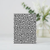 Schwarzweißlabyrinth Postkarte (Stehend Vorderseite)
