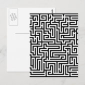 Schwarzweißlabyrinth Postkarte (Vorne/Hinten)
