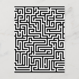 Schwarzweißlabyrinth Postkarte