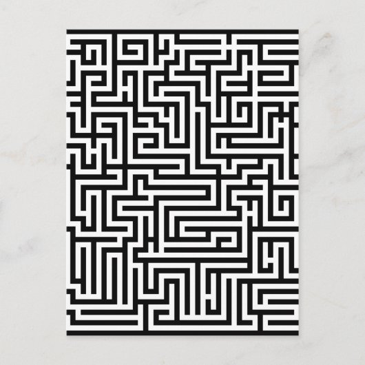 Schwarzweißlabyrinth Postkarte (Vorderseite)