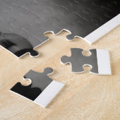 Schwarzweißlampe leuchtet Wolken im Himmel Puzzle (Seite)