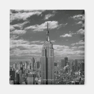 Schwarzweißlandschaft der Skyline von New York Cit Magnet