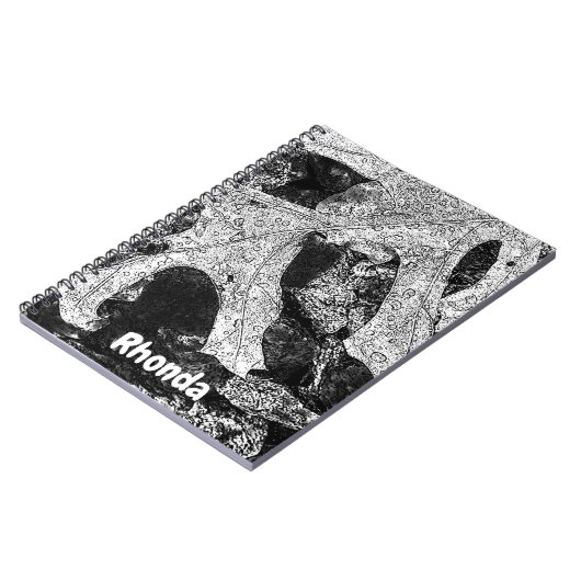 Schwarzweißleder Notizblock (Linke Seite)