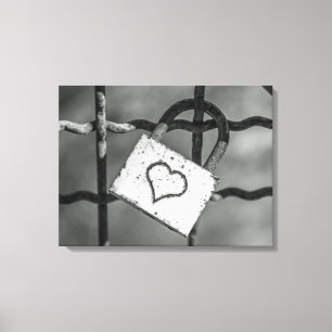 Schwarzweißlehnen der Liebe Leinwanddruck