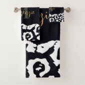 Schwarzweißleopard Badhandtuch Set (Insitu)
