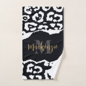 Schwarzweißleopard Badhandtuch Set (Handtuch)