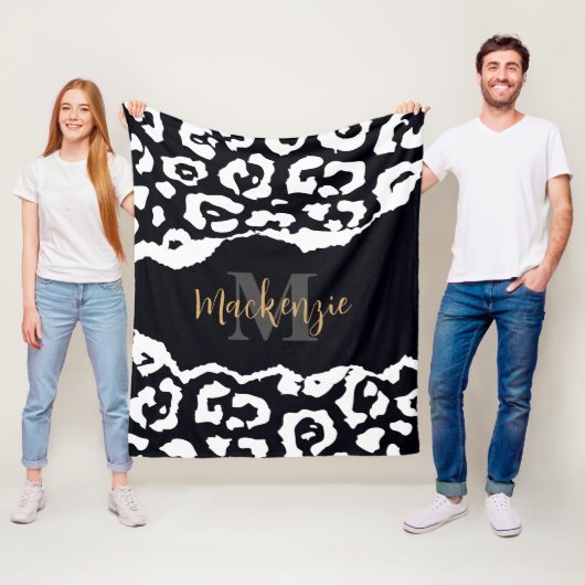 Schwarzweißleopard Fleecedecke (Beispiel)
