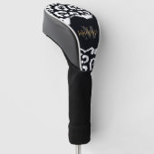 Schwarzweißleopard Golf Headcover (angewinkelt)