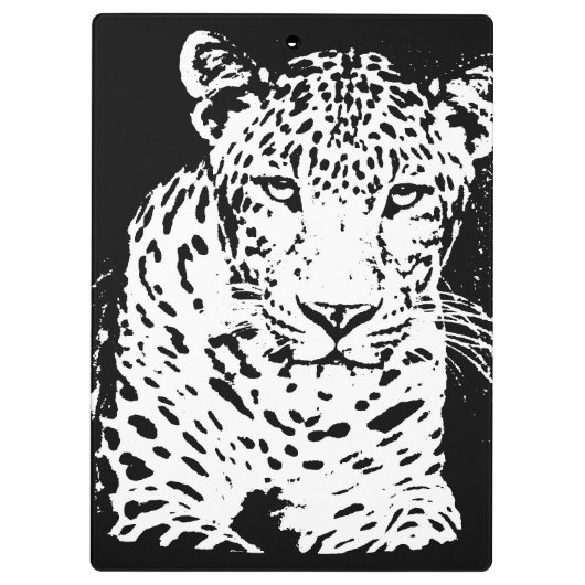 Schwarzweißleopard Klemmbrett (Rückseite)