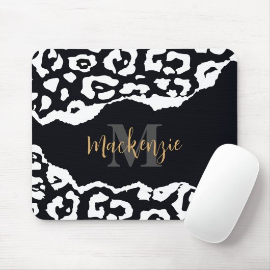 Schwarzweißleopard Mousepad (Mit Mouse)