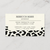 Schwarzweißleopard-Visitenkarte Visitenkarte (Rückseite)