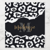 Schwarzweißleopard Weinetikett (Einzelnes Label)