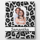 Schwarzweißleoparddruck Fotoplatte (Vorderseite)