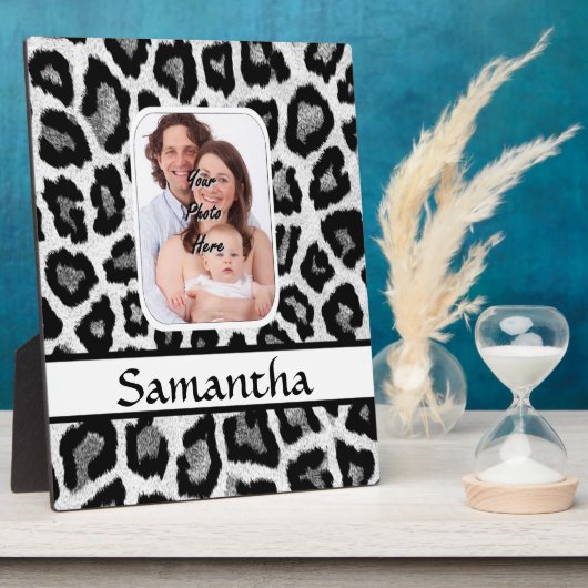 Schwarzweißleoparddruck Fotoplatte (Seite)