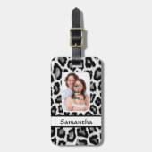 Schwarzweißleoparddruck Gepäckanhänger (Vorderseite vertikal)