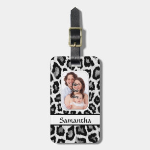 Schwarzweißleoparddruck Gepäckanhänger