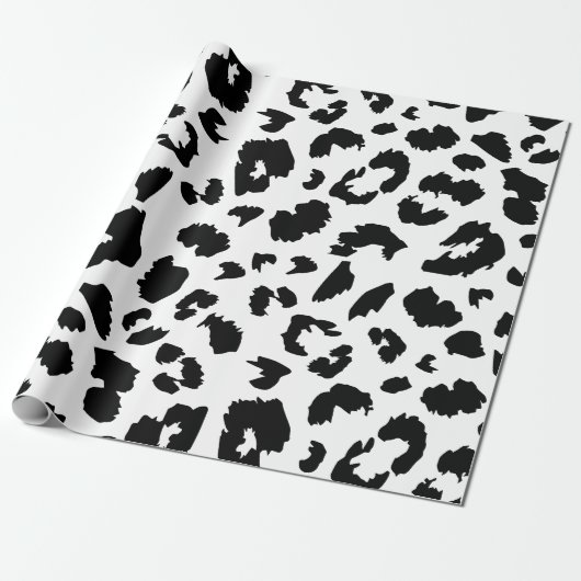 Schwarzweißleoparddruck Geschenkpapier (Ungerollt)