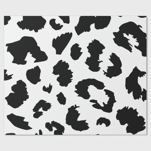 Schwarzweißleoparddruck Geschenkpapier (Flach)